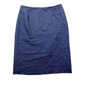 Pendleton Women's‎ Skirt 100% Wool Pencil Navy Blue Sz 32" Zip Back Career Work
